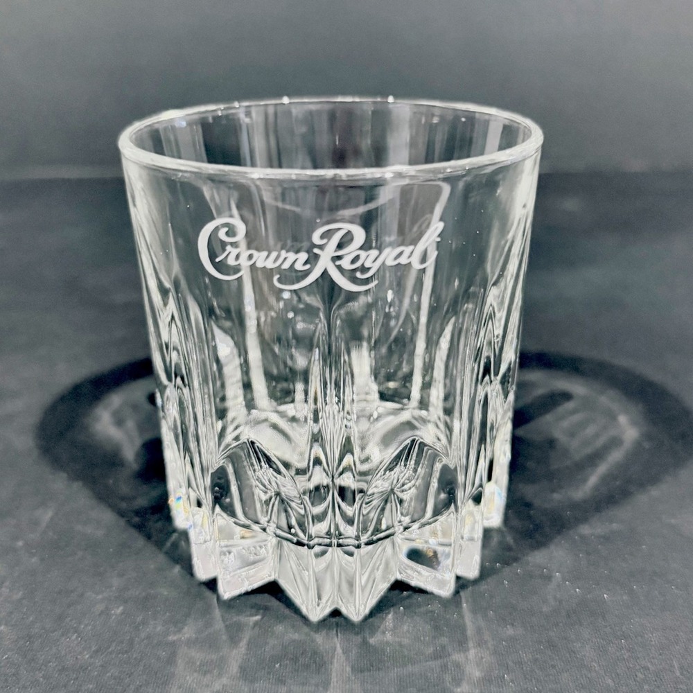 Crown Royal Low Ball Cut Crystal Tumbler Made In Italy Barware Glassware